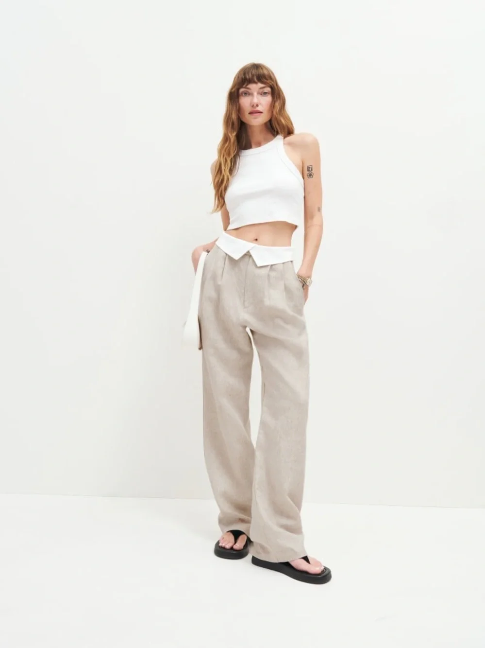 Reformation Stevie Linen Pants